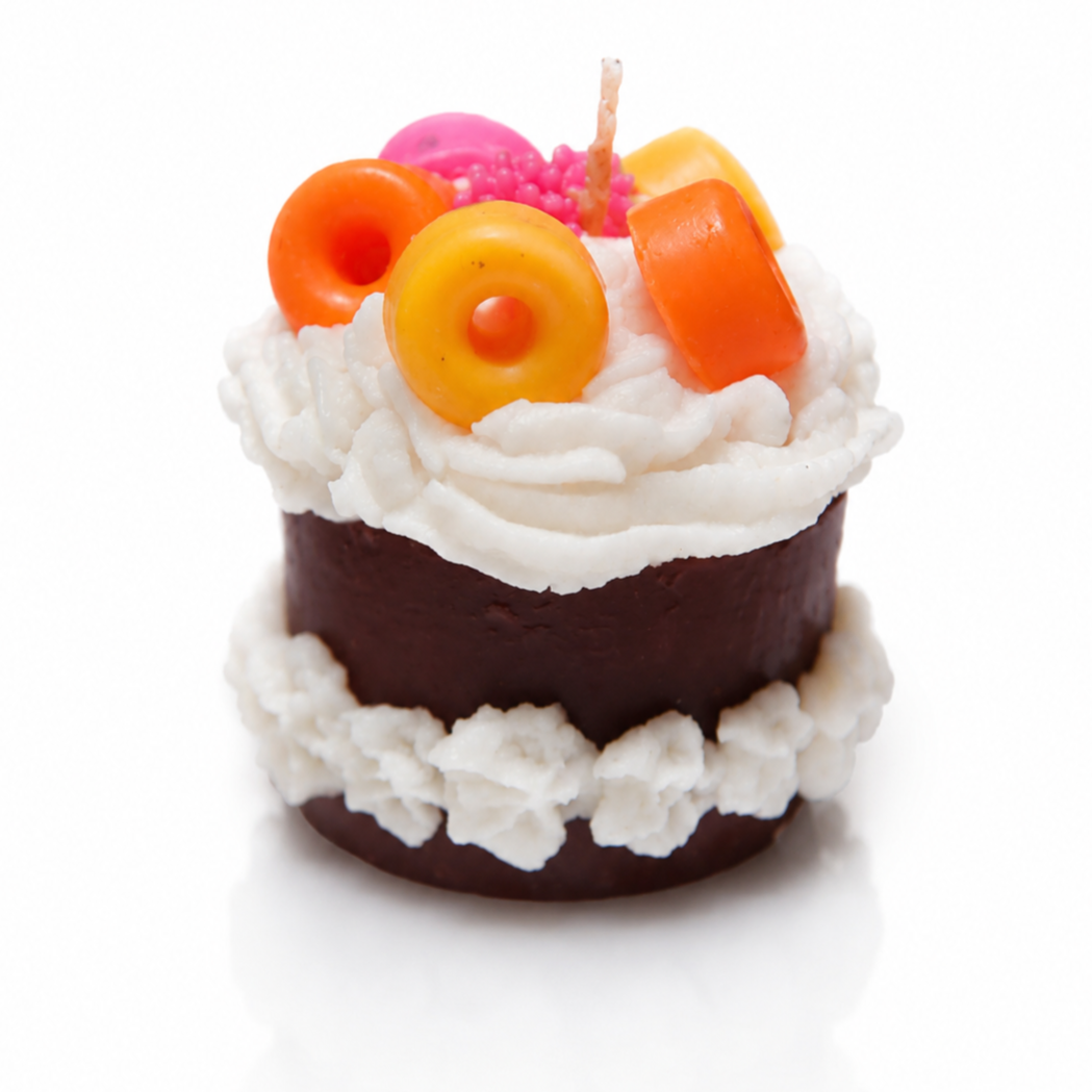 Brown Cupcake Candle