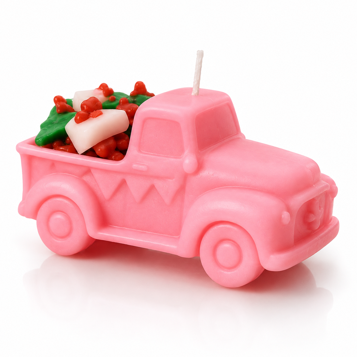 Santa Truck Candle